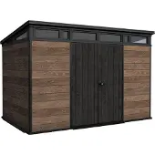 Keter Pent Signature tuinhuis, horizontaal model, 11x7, afmetingen 342 x 226 x 216 cm, bruin. 259822