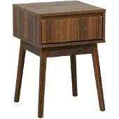 Sweeek Nachtkastje houtdecor 1 lade Walnoot