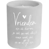 Paper Dreams Kaarsje Vrienden 6,5x6,5x8 cm - Cement