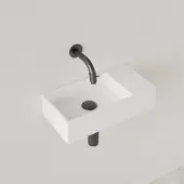 Gliss Design Fontein Nano 36x18x9 cm Zonder Kraangat Rechts Hooglans Wit