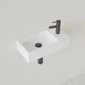 Gliss Design Fontein Nano 36x18x9 cm 1 Kraangat Rechts Hooglans Wit