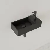 Gliss Design Fontein Nano 36x18x9 cm 1 Kraangat Rechts Mat Zwart