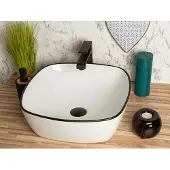 Kerra KR650 waskom vierkant wit met zwarte rand 40.5x40.5x14cm