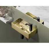 Sapho Aurum fontein met kraangat 36x18cm goud mat