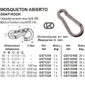Kong Italy Open Snap Shackle Zilver 10 mm