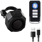 INF Oplaadbaar fietsalarm met afstandsbediening 110dB Black