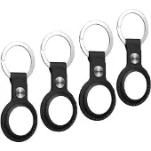 INF AirTag-etui met sleutelhanger PU-leer, 4-pack