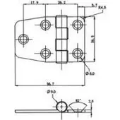 Goldenship Bedekte scharnier 37x57 mm
