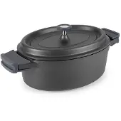 Lacor Cocotte ovale en fonte émaillée 31cm noir 25935