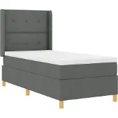 vidaXL Boxspringbed met LED-stripverlichting Grijs 80 x 200 cm Stof