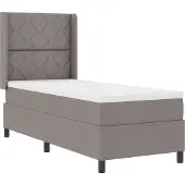 vidaXL LED Box Spring Bed met hoofdeinde Taupe 80 x 200 cm Stof