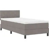 vidaXL Boxspring bed met kussen met hoofdeinde Taupe 90 x 200 cm Stof