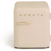 Create - Koelkast in retrostijl - Zand - Handvat Goud - FRIDGE RETRO 48L