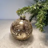 Countryfield Kerstbal Marissa S antiek/goud Ø8cm