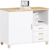 SoBuy ASK07-WN Printerkast - Wit Houtcomposiet met Planken