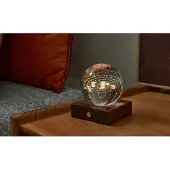 Gingko Amber Crystal Lichtobject - 3D laser Zonnestelsel - Walnoot