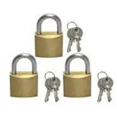 Goldenship Marine Padlock 3 Units Goud 50 mm