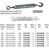 Goldenship Turnbuckle Hook&eye Zilver 16 mm