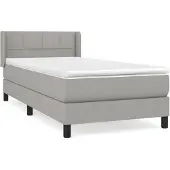 Syfax Boxspring met matras stof lichtgrijs 100x200 cm