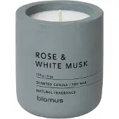 Blomus Geurkaars Fraga Rose & White Musk Grey Flintstone 24 uur 6,5 cm