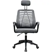 Mars Gaming MGC-ERGOB, Beklede zitting, Netrugleuning, Grijs, Grijs, Polyester, Katoen, Polyester