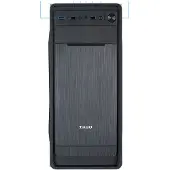 TooQ TQC-5701U3C-B, Midi-tower, PC-behuizing, Zwart, ATX, Micro ATX, Mini-ITX, Staal, 15 cm