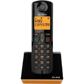 Alcatel S280 Dect Draadloze Huistelefoon, Eenvoudig en met Handige Functies (Zwart/Oranje)