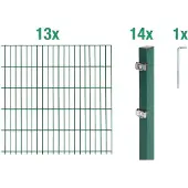 Alberts Dubbelstaafmat hekwerk Basisset Hoogte: 80 - 160 cm, totale lengte: 4 - 30 m, voor plaatsing in beton (set)