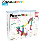 PicassoTiles Tactic - Constructiespeelgoed - Magnetic Tiles - Magnetische Tegels - Marble Run - STEM Speelgoed - Magnetische Knikkerbaan - 50-Delig - Vanaf 3 Jaar