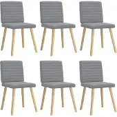 vidaXL Eetkamerstoelen 6 st stof lichtgrijs