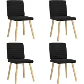vidaXL Eetkamerstoelen 4 st stof zwart