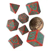 Q-workshop The Witcher Dice Set Triss Merigold The Fearless Board Game 7 Units Groen
