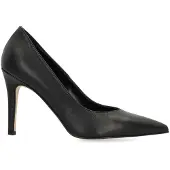 Manfield Zwarte leren pumps | Maat 39