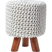 Homescapes Gebreide Voetenbank 42cm Hoog Naturel