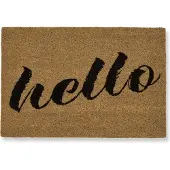 Homescapes - Kokos deurmat hello 40x60 cm - antislip stofmat
