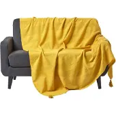Homescapes Rajput sprei, 100% katoen, geel, 255 x 360 cm