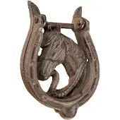 Homescapes Deurklopper paard hoefijzer bruin 558g