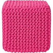 Homescapes Gebreide kubuszit 100% katoen, roze