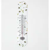 Homescapes binnen- en buitenthermometer wit met bijenprint