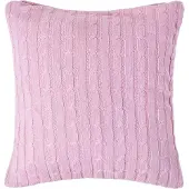 Homescapes Roze kabelgebreide kussenhoes 100% katoen 45 x 45 cm