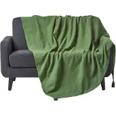 Homescapes Rajput sprei, 100% katoen, olijfgroen, 150 x 200 cm