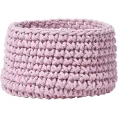 Homescapes Gebreide opbergmand, 100% katoen roze - 37 x 21 cm