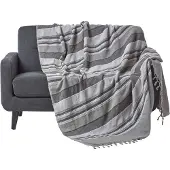Homescapes Marokko sprei, grijze strepen, 255 x 360 cm