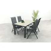 Hartman Milaan/Nola verstelbare tuinset 160x90 cm. - Antraciet/Houtlook