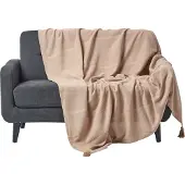 Homescapes Rajput sprei, 100% katoen, beige, 255 x 360 cm