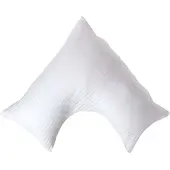 Homescapes Satijn Streep Katoen V-Kussensloop - Wit - 100% Egyptisch Katoen - 330TC - 38 x 76 cm