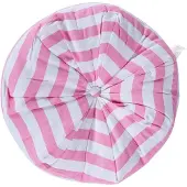 Homescapes vloerkussen achthoekig roze strepen 100% katoen met polyester vulling Ø 40 cm