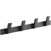 Sotech Blackline ALBUS-haakrail 345 mm met 4 haken zwart gepoedercoat Garderobestang