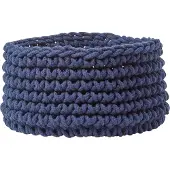Homescapes Gebreide Opbergmand, 100% Katoen Marineblauw - 37 x 21 cm