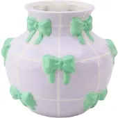 House Vitamin Vase flower vase ribbons dolomite lilac/mint 14,5x14,5x13cm